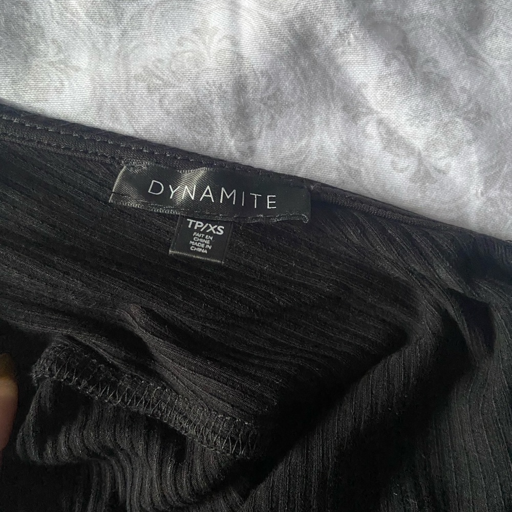 Dynamite Ribbed Asymmetrical Bodysuit - Picture 3 of 3
